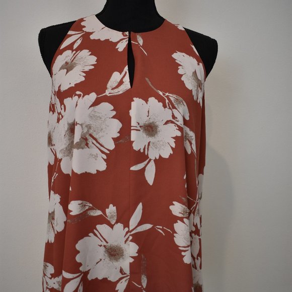 Burnt Coral Blousy Tank - Picture 1 of 6